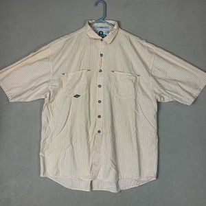 Quicksilver Salt-Water Denim Shirt Adult Extra Large‎ Yellow Short Sleeve Mens